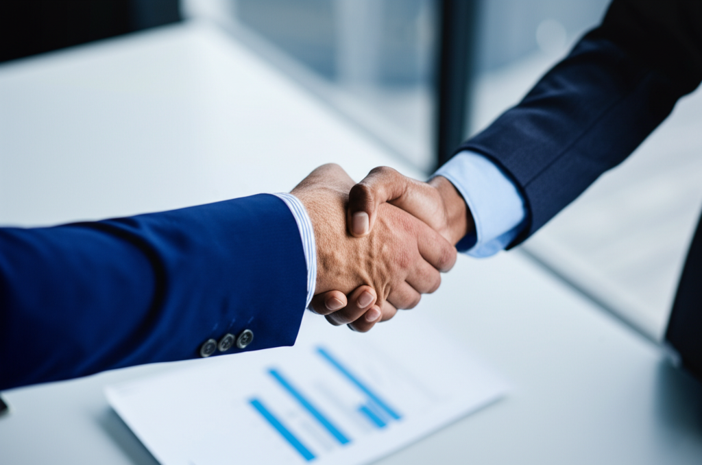 Business owner receiving a loan